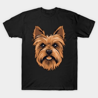 Australian Terrier Face Cute Cartoon Puppy Dog Lover T-Shirt